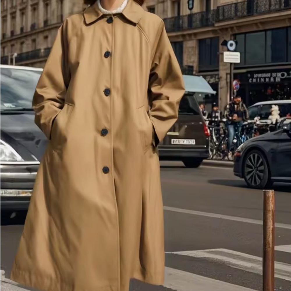 Viral TikTok Stylish Plaid Coat with Black Buttons